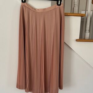 J. Crew Pleated Midi Skirt in Dusty Rose Blush